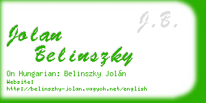 jolan belinszky business card